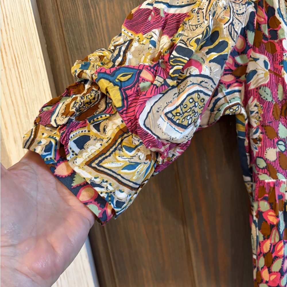 Umgee Paisley Print Midi Dress Sz Medium - Picture 4 of 7